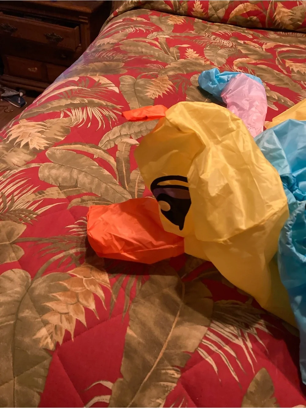 Inflatable yellow duck costume for kids